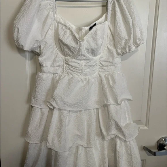 pretty little thing white skater dress White Wrap Detail Skater Dress NEVER BEEN WORN still